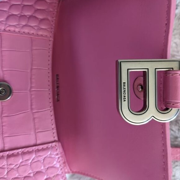 BALENCIAGA HOURGLASS XS HANDBAG CROCODILE EMBOSSED (PINK) - Brand New! <3 - Picture 9 of 9
